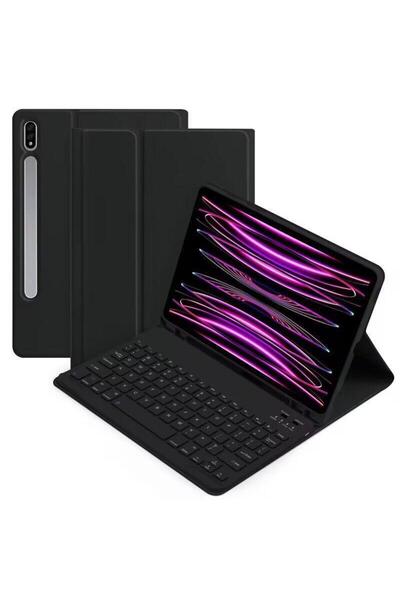 MMP SHOP Samsung Galaxy Tab S10 Fe Plus Uyumlu Bluetooth Klavyeli Kalem Bölmeli Tablet Kılıfı