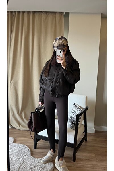 Ozkurt Art Fashion Yaka Kürk Detay Deri Ceket