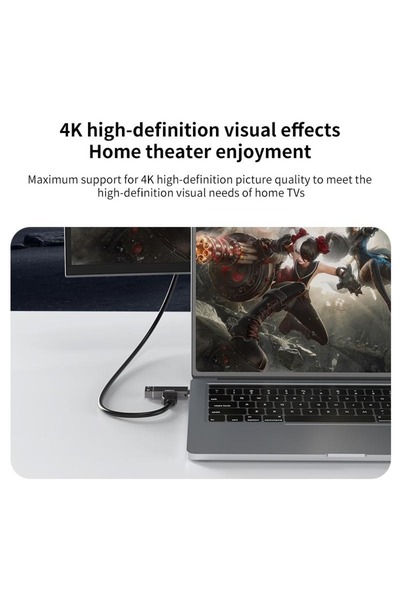 AdyMel 3-in-1 USB-C to HDMI Adapter, 4K 60Hz, 3.5mm Aux & PD 100W