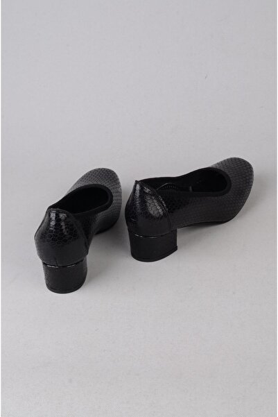 SEÇ KUNDURA Seç 0280 genuine leather orthopedic women's shoe (4cm) black print