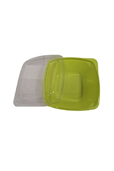 MSG PACKAGING Set of 50 square casseroles, PP, green color, 1000 ml, transpar...