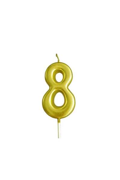 Generic Happy Birthday Candle Number 8 Size 2.5x4.5cm