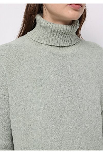 Colin's Regular Fit Turtleneck Plain Women's Green Sweater