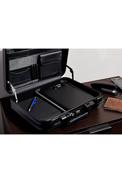 Amazon basics Portable Security Lock Box Safe with Combination Lock for Documents and Jewelry, XL, B