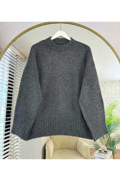 MODA VEDAT Plain Circular Neck Knitwear Sweater