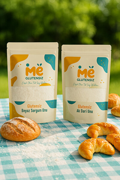 Glutensiz Me 2 Kg Glutensiz Un Seti – Sorgum ve Ak Darı Unu 1'er Gram ( Saf , Doğal ve Orjinal )