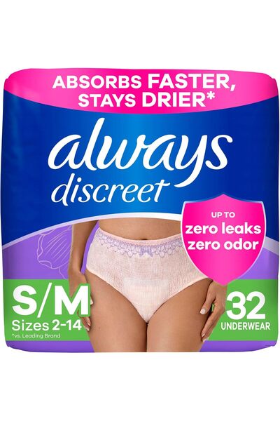 Always Discreet ملابس داخلية للبالغين لعلاج سلس البول للنساء وما بعد الولادة،...