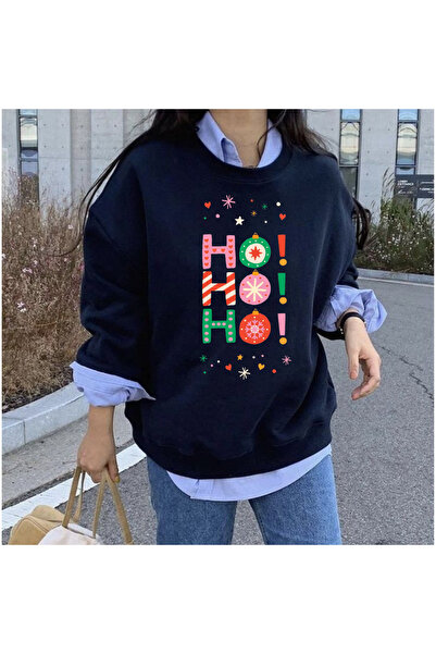 Tubinyoo السنة الجديدة - رأس السنة مطبوع سترة بياقة دائرية مكونة من 3 خيوط