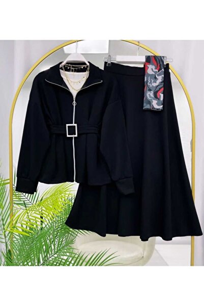 MODA VEDAT Belt Detail Skirt Suit - 0550