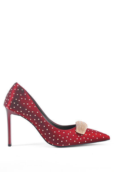 MARY Elegant Design Crocodile Textured High Thin Heel Women's Heeled Shoes with Metal Tip Accessories