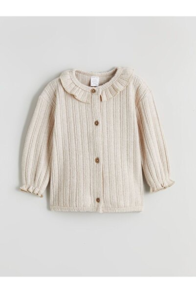 LC Waikiki Lcw Baby Peter Pan collar Baby Girl Cardigan and Leggings