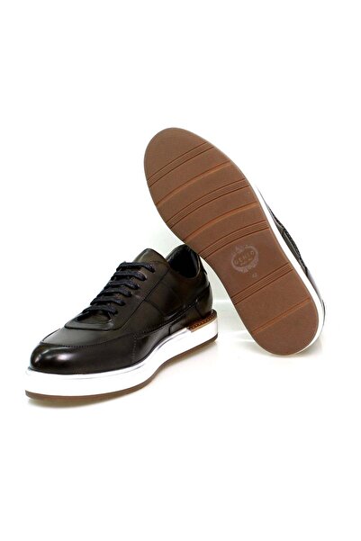 FRANCO CALVANI Green Color Lace-Up Genuine Leather Men's Casual Shoes