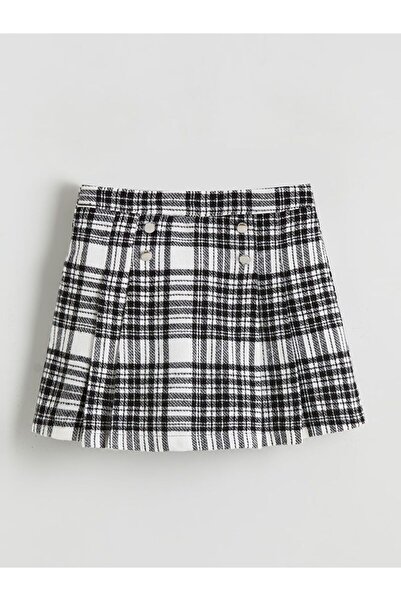 LC Waikiki Lcw Kids Elastic Waist Girls' Tweed Shorts Skirt