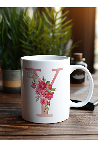 LOWHA 11 oz Ceramic Mug with Letter Y Design on Both Sides