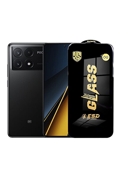 Flippy Screen Protector Glass for Xiaomi Poco X6 Pro, 0.35 mm, Anti-scratch, Antistatic, Black Edges