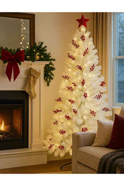 Cansüs 180 cm Kış Konsepti Beyaz Kokinalı Yılbaşı Ağacı | Extra Gür Dallı İthal Özel Seri