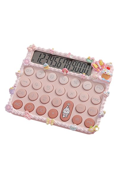 Flippy Cute Electronic Calculator for Girls - 12-digit LCD, 15 x 12.5 cm, Pink