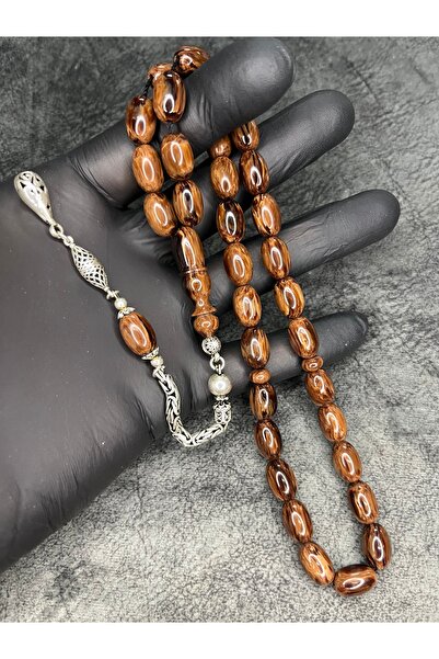 Mos Tespih 925 Sterling Silver Tassel High-End Czechoslovakian Catalin Prayer Beads