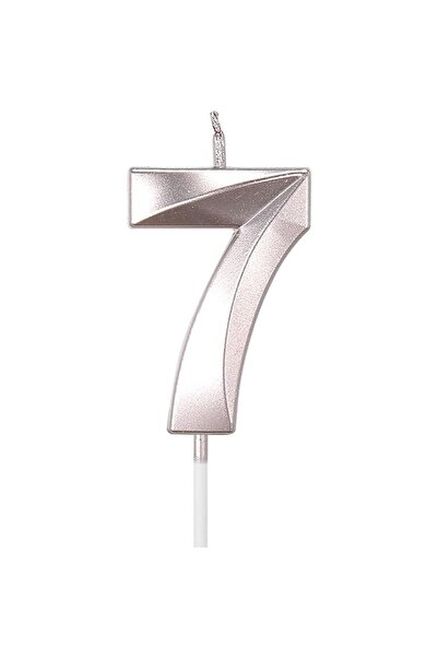 Teo Lumanare Cifra 7, , Model Diamond, 5 x 3.4 cm, Argintiu