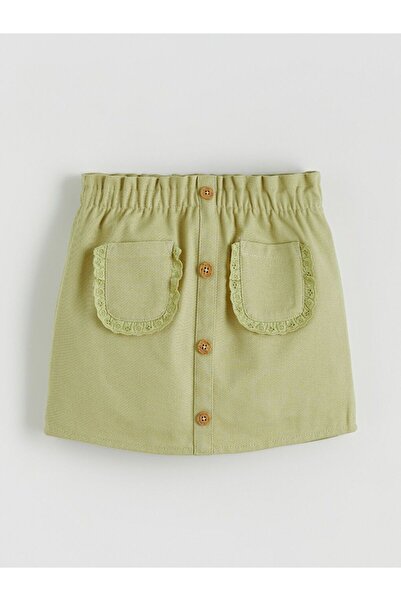 LC Waikiki LCW Kids Girl's Skirt with Elastic Waist and Scallop Detail