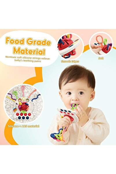 ECVV Baby Sensory Montessori Toy for Toddlers Silicone Teething Inspire Learning Through Play for Kids Fi