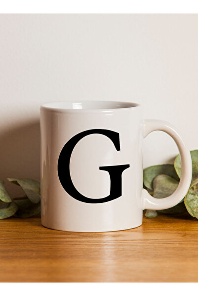 LOWHA 11 oz Ceramic Mug with Letter G Design on Both Sides