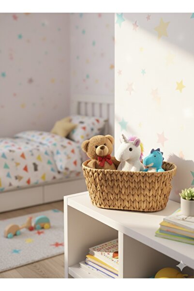 magical dreams Su Sümbülü Hasır Oyuncak Sepeti (45*26*20 cm)