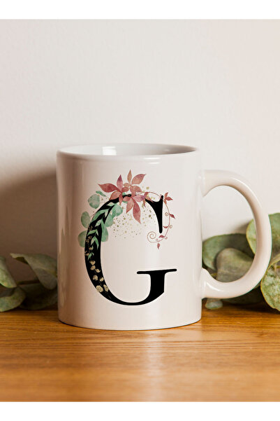 LOWHA 11 oz Ceramic Mug with Letter G Design on Both Sides