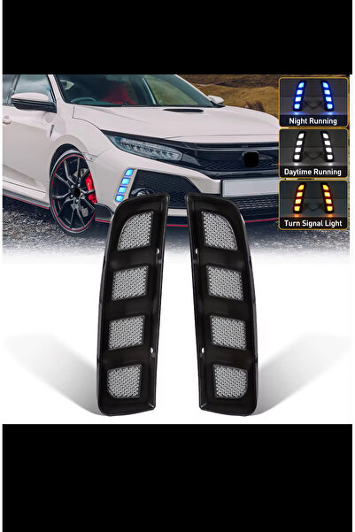 Harphour Honda Civic Fc5 2016-2021 Uyumlu Typer Ön Led SADECE TYPER TAMPON Uy...