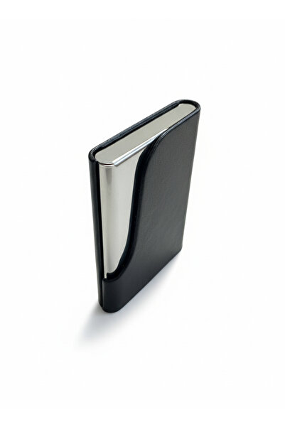 diğerr1 Siyah Kartvizitlik Kartlık Cüzdan Metal Kasa Mıknatıslı İçi Kaymaz Ku...