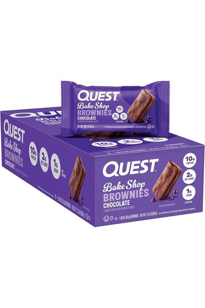 Quest Bake Shop, Chocolate Brownies, 10g Protein, 2g Net Carbs, 1g Sugar, 10 Count