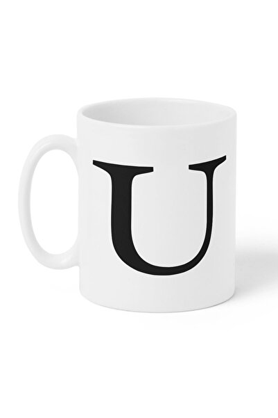LOWHA كوب سيراميك سعة 11 أونصة بتصميم حرف U على كلا الجانبين