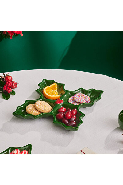 Karaca Home Karaca New Year Yılbaşı Kokina Dört Bölmeli Çerezlik 18 Cm