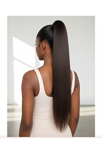 gigigiyim Isıya Dayanıklı Yumuşak Uzun Tokalı Siyah Takma Saç