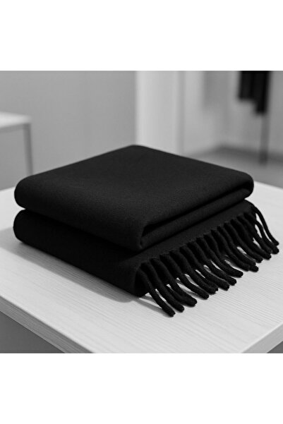 Moda badem YUMUŞAK DOKULU SİYAH KADIN ŞAL ATKI