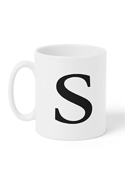LOWHA كوب سيراميك سعة 11 أونصة بتصميم حرف S على كلا الجانبين