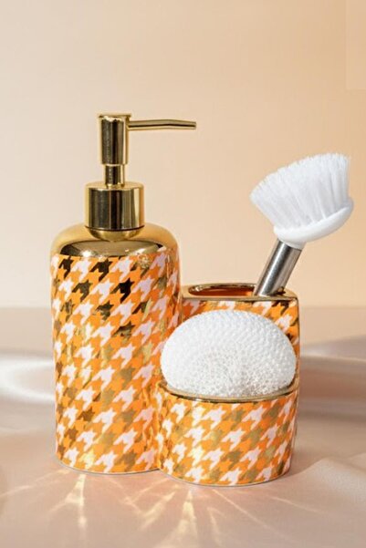 ALBETTO موزع صابون سائل فاخر من البورسلين على شكل قدم الغراب، مع حامل فرشاة و...