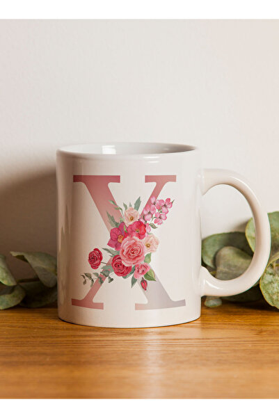 LOWHA 11 oz Ceramic Mug with Letter X Design on Both Sides