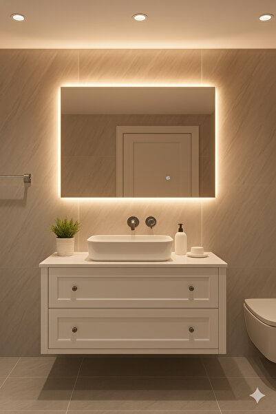 Digital Dikdörtgen Işıklı Banyo Ayna 30x50 - 40x60 - 50x70 - 60x80