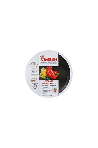 Chefline Induction Base Ceramic Natural Coating Frypan Set, 24 & 28 cm, Black, DZJ2428