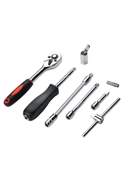 Generic مجموعة مقابس مترية ومجموعة مفاتيح ربط سقاطة وأداة إصلاح السيارة وأدوات يدوية