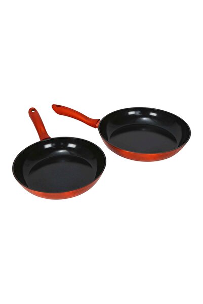 Chefline Induction Base Ceramic Natural Coating Frypan Set, 24 & 28 cm, Black, DZJ2428