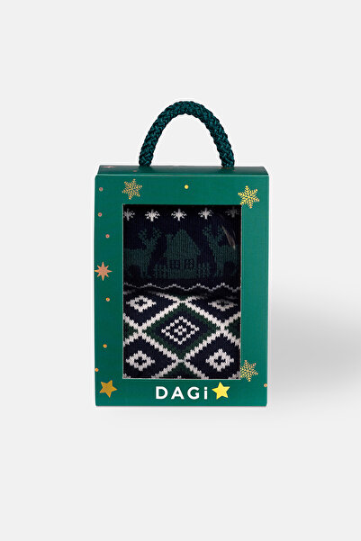 Dagi Две чифта мъжки коледни чорапи с мотив „Дом“