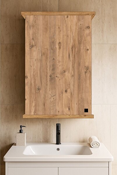 Orysa Design BD-2 Tek Kapaklı Aynasız Banyo Dolabı, Duvar Dolabı - Atlantik Çam