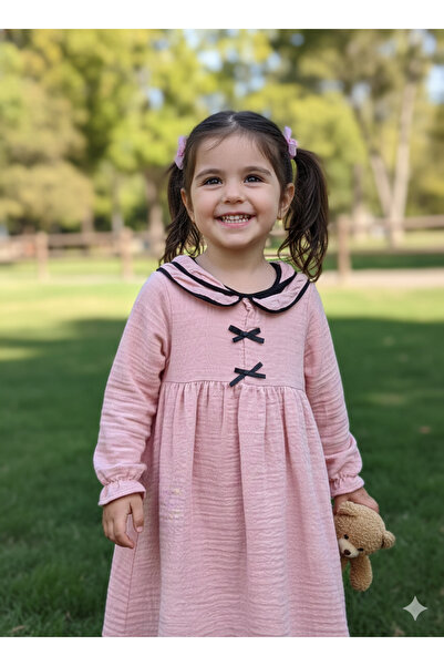 KAYAKİDS Girls Dress Pink Dress Muslim Dress