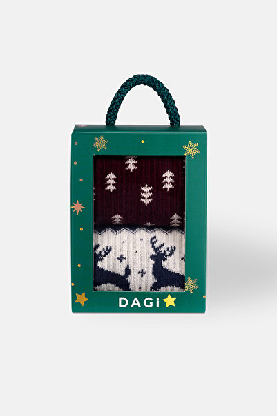 Dagi Men's 2-Piece Christmas Socks with Tree Pattern