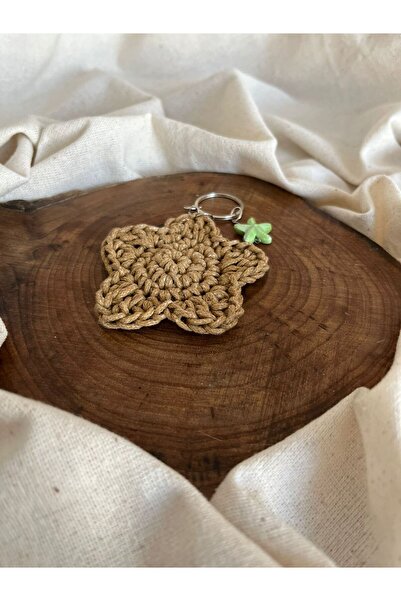Handmade Örgü Charmlı Yıldız Anahtarlık