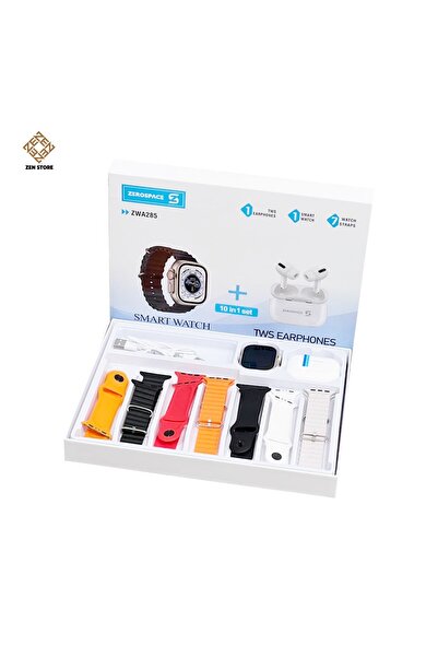 ZERO SPACE Smart Watch and TWS Earphones Set, 7+1+1 Bundle with 7 Watch Straps, Wireless Earbuds,