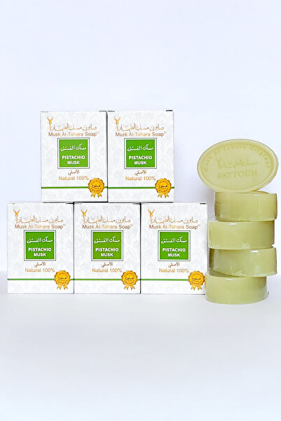 MUSK AL TAHARA 5 Pcs Pistachio Musk Sensitive Area and Whole Body Whitening, Moisturizing Soap 5X50Gr