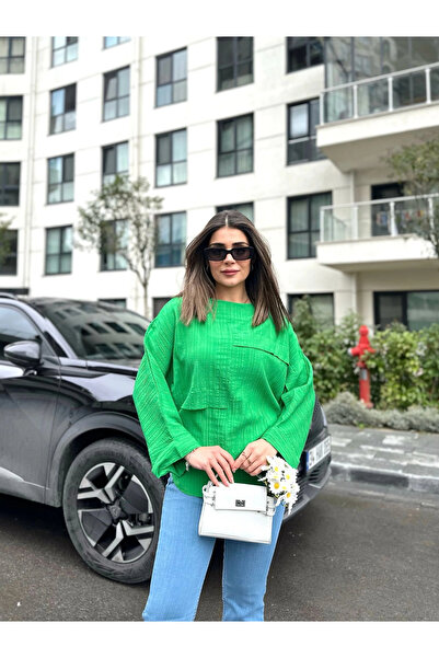 GENCULUS Women's Bat Sleeve Aerobin Fabric Blouse